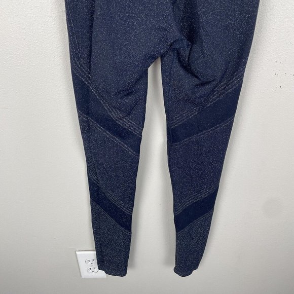 Athleta Twilight 2.0 Tight Leggings Womens S Navy Blue Metallic Glitter Sparkle - Picture 5 of 7
